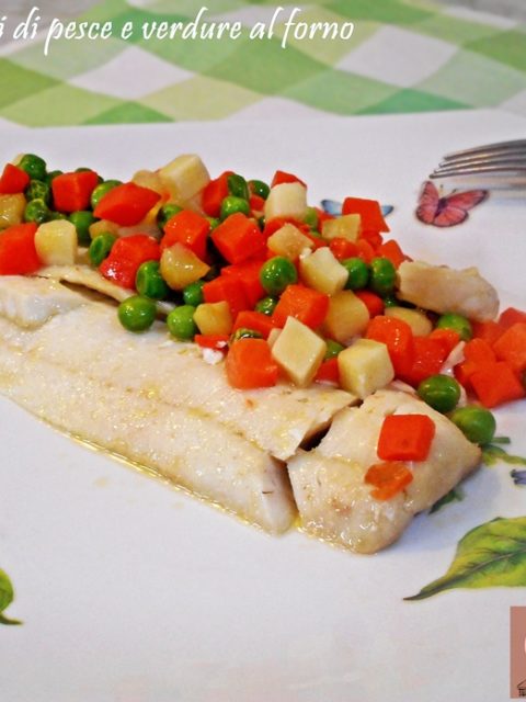 Filetti di pesce e verdure al forno