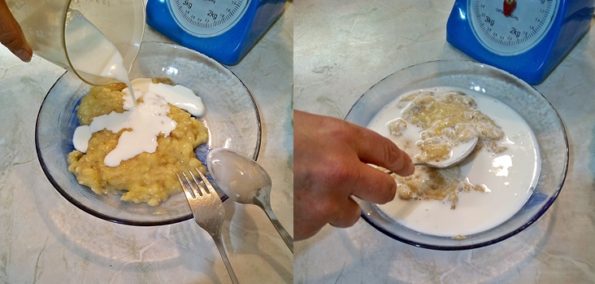 Torta con banana senza uova veloce da preparare
